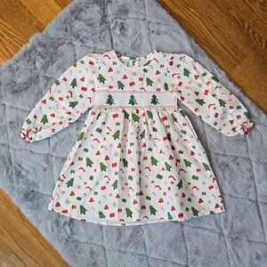 Dash of Glitter White/Red Holiday Dress, Little Girls Size Medium, EUC